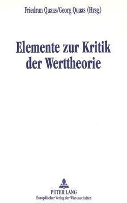 Elemente Zur Kritik Der Werttheorie