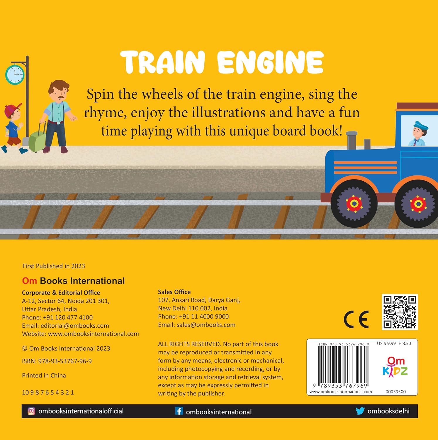 Board Book: Train Engine Wheel Book - Wheel Books For Kids - Board Book For Children Age 1-3 Years