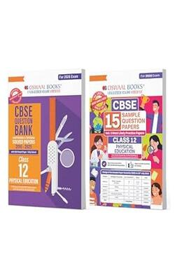 Oswaal CBSE Class 12 Physical Education 2026 | Toppers’ Recommended Bundle | Question Bank + 15 Sample Question Papers with Mind Maps, Revision Notes & Competency-Based Questions (Set of 2 Books)