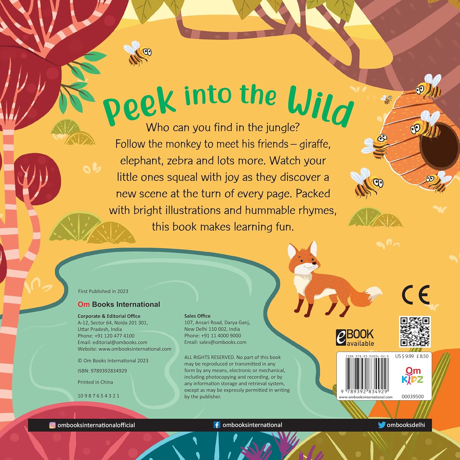 Board Book: Peek Into The Wild - Illustrated Rhymes For Kids - Board Book For Children Age 1-3 Years