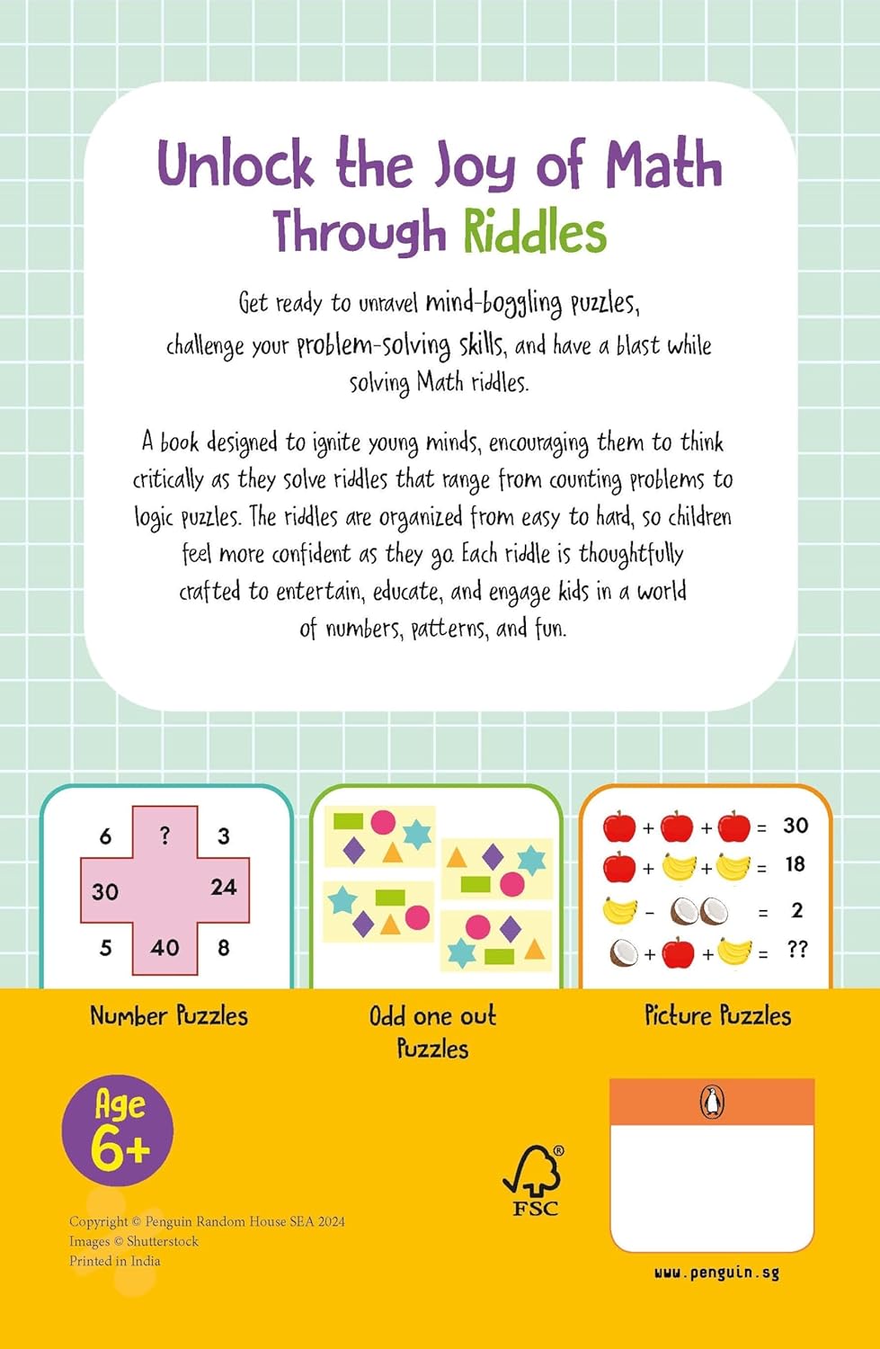 Brain Teasers: 251 Math Riddles To Boost Your Thinking Skills : Number Puzzles, Picture Puzzles, Logic Puzzles And More | Ages 6+ Penguin Series