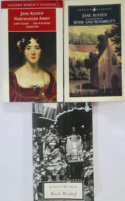 Sence And Sensibility, Northanger Abbey Oup, 20th Century Black Mischief :- Pack Of 3 Books