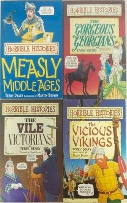 The Gorgeous Georgians , The Vile Victorians , The Vicious Vikings, Measly Middle Ages - Pack Of 4 Books