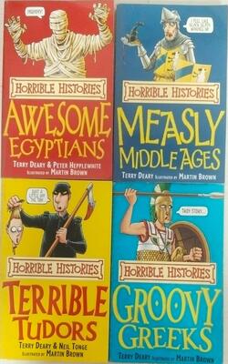 Terrible Tudors, MEASLY MIDDLE AGES, Groovy Greeks, Awesome Egyptians