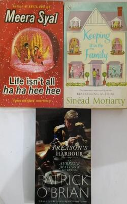 Keeping It In The Family, Treasons Harbour  An Auberey & Maturin Adventure Patrick O'brian, Life Isnt All Ha Ha Hee Hee :- Pack Of 3 Books
