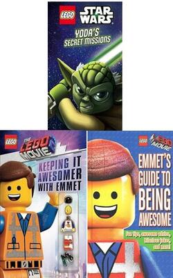 Emmet's Guide To Being Awesome-r (The LEGO Movie 2), Emmets Guide To Being Awesaome: The Lego Movie, LEGO Star Wars: Yoda's Secret Missions :- Pack Of 3 Books