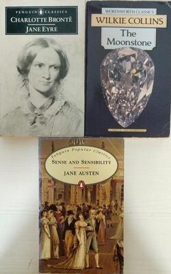 The Moonstone, Sense And Sensibility, Charlotte Bronte By Jane Eyre :- Pack Of 3 Classic Books