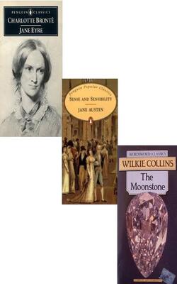 The Moonstone, Sense and Sensibility, Charlotte Bronte by Jane Eyre :- Pack of 3 classic books