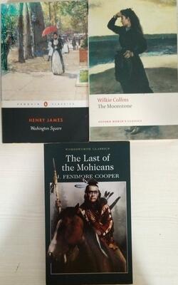 The Moonstone, Last Of The Mohicans, Washington Square  :- Pack Of 3 Books