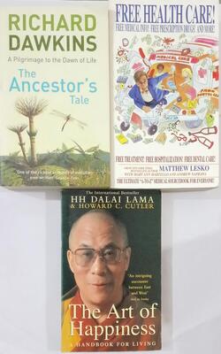 Art Of Happiness, Ancestors Tale, Free Health Care, Free Medical Information And Free Prescription Drugs :- Pack Of 3 Books