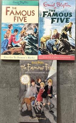 Five On A Hike Together (famous Five, #10), Five Go Adventuring Again, Five Go To Demons Rocks :- Pack Of  3  Books