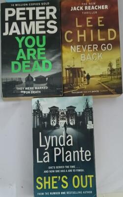 Never Go Back, She's Out, You Are Dead By Peter James :- Pack Of 3 Box