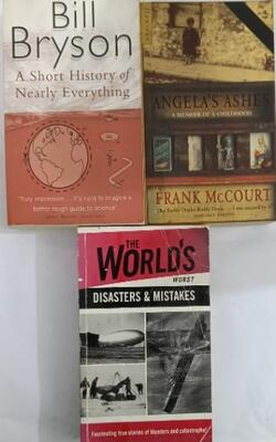 Angelas Ashes, Short History Of Nearly Everything, The World's Worst Disasters & Mistakes :- Pack Of 3 Books