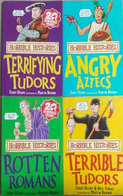 Angry Aztecs, Terrible Tudors, Rotten Romans, Terrifying Tudors - Pack Of 4 Books