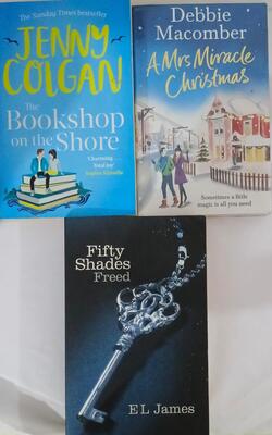 Fifty Shades Freed, The Bookshop On The Shore ,  A Christmas Novel :- Pack Of 3 Books