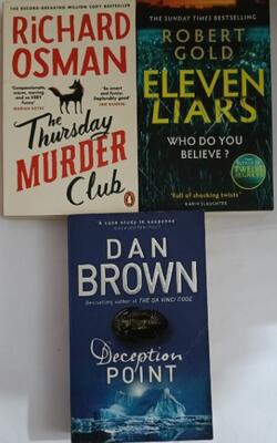 Deception Point, The Thursday Murder Club, ELEVEN LIARS :- Pack Of 3 Bbooks