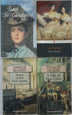 Anna Of The Five Towns , Lark Rise To Candleford, Tale Of Two Cities, Pride And Prejudice :- Pack Of 4 Books