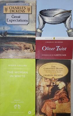 Christmas Carol, The Woman In White, Great Expectations, Oliver Twist :- Pack Of 4 Books