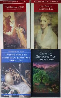 Mansfield Park, Under The Greenwood Tree, Or, The Mellstock Quire, The Private Memoirs, The Homeric Hymns :- Pack Of 4 Books