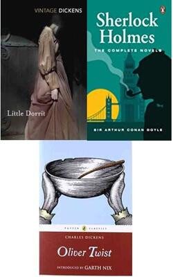 Sherlock Holmes , Little Dorrit, Oliver Twist :- Pack Of 3 Books