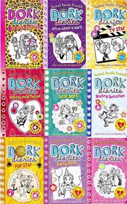 Dork Diaries, Dork Diaries: Drama Queen, Dork Diaries: Once Upon A Dork, Dork Diaries: TV Star, Dork Diaries: Holiday Heartbreak, Dear Dork, Skating Sensation, Pop Star, Party Time :- Pack Of 9 Books