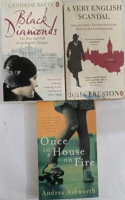 A Very English Scandal, Lies And A Murder Plot At The Heart Of The Establishment, Once In A House On Fire, Black Diamonds :- Pack Of 3 Books