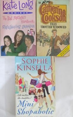 Tilly Trotter Widowed (Corgi), Mini Shopaholic, The Bad Mother's Handbook/ Swallowing Grandma :- Pack Of 3 Books
