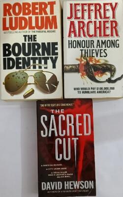 The Sacred Cut, The Bourne Identity , Honour Among Thieves :- Pack Of 3 Books
