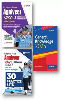 Arihant Indian Airforce Agniveer Vayu Phase-1 Guide , 30 Practice Sets And Arihant General Knowledge 2024 (3-Books Set) For Group Y Other Then Science Subjects (Paperback, ARIHANT EXPEART TEAM)