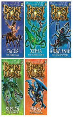Tagus The Horse Man, Zepha The Monster Squid, Arachnid The King Of Spiders, Sepron The Sea Serpent, Ferno The Fire Dragon Beast Quest :- Pack Of 5 Books