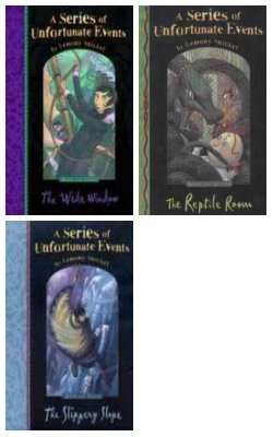 The Wide Window , The Reptile Room, The Slippery Slope :- Pack Of 3 Books