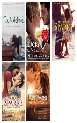 Notebook, The Lucky One, Two By Two, See Me, The Last Song :- Pack Of 5 Books