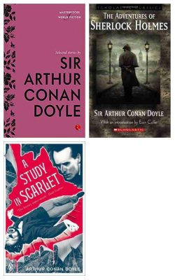 Selected Stories Sir Arthur Conan Doyle , Adventures Of Sherlock Holmes, Study In Scarlet :- Pack Of 3 Books