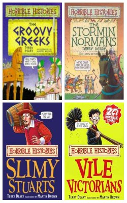 Groovy Greeks, The Stormin Normans , Slimy Stuarts, Vile Victorians :- Pack Of 4 Books