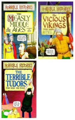 The Measly Middle Ages, The Vicious Vikings,  The Terrible Tudors :- Pack Of 3 Books