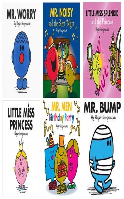 MR MEN Mr Worry Works EDN , Mr Noisy And The Silent Night , Little Miss Splendid And The Princess, Little Miss Princess, Mr. Men Birthday Party , MR MEN Mr Bump :- Paack Of 6 Books
