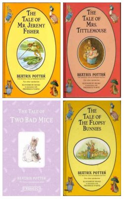 The Tale Of Mr. Jeremy Fisher, The Tale Of Mrs Tittlemouse , The Tale Of Two Bad Mice, The Tale Of The Flopsy Bunnies :- Pack Of 4 Books