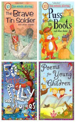 Brave Tin Soldier And Other Stories, Puss In Boots And Other Stories, 50 Utterly Silly Stories, Poems For Young Children :- Pack Of 4 Books
