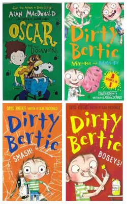 Oscar And The Dognappers, Mayhem And Mischief, Dirty Bertie: Smash!, Bogeys! :- Pack Of 4 Books