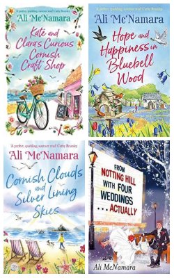 Kate And Clara's Curious Cornish Craft Shop, Hope And Happiness In Bluebell Wood, Cornish Clouds And Silver Lining Skies ,from Notting Hill With Four Weddings . . . Actually :- Pack Of 4 Books